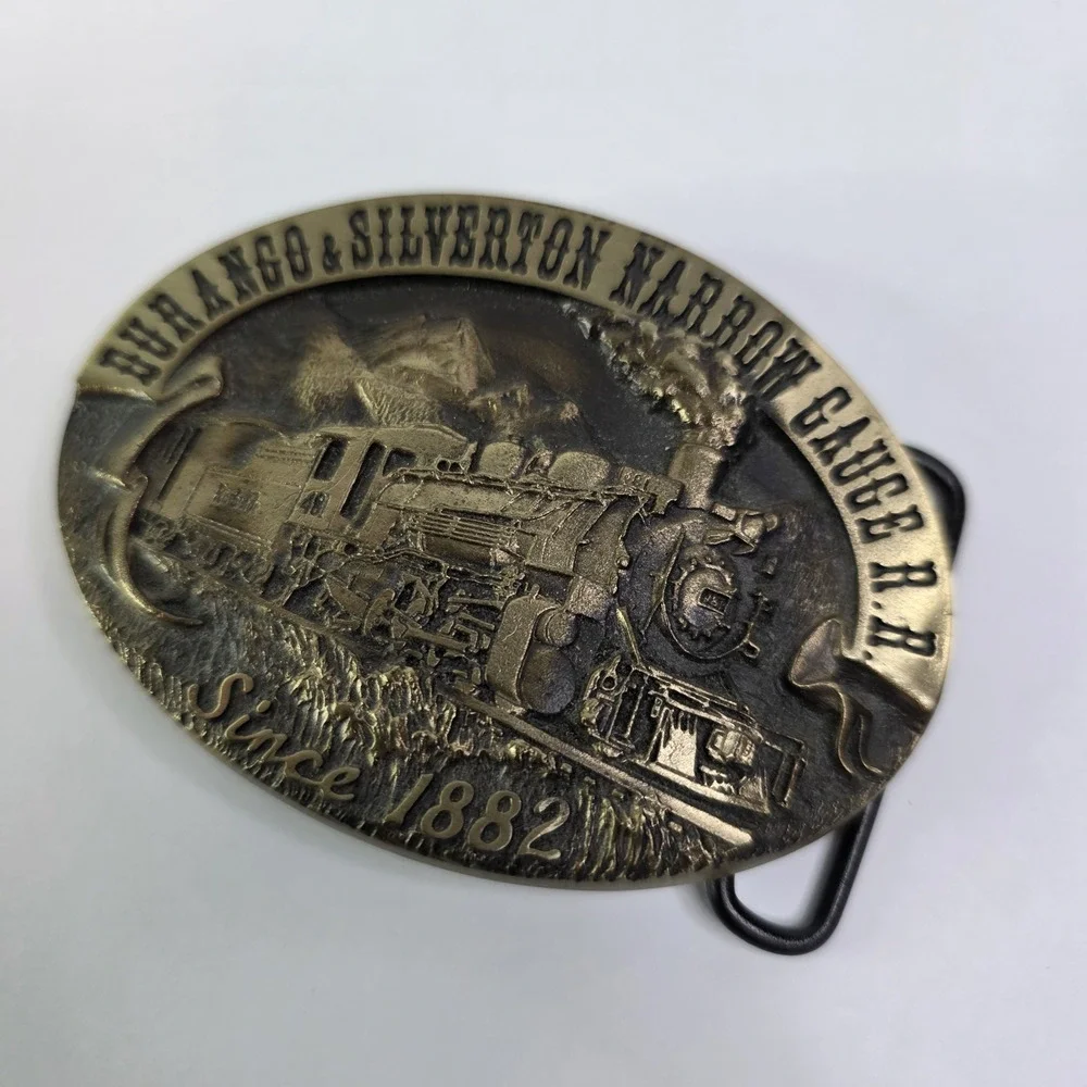 Vintage Belt Buckle 1984 Solid Bronze Durango & Silverton Narrow Gauge Railroad